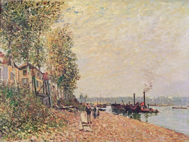 Steam Boats on the Loing at Saint-Mammes Alfred Sisley