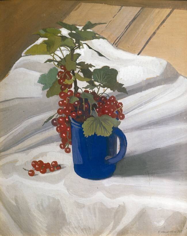 Still Life: Branch of currant in a blue mug Félix Vallotton