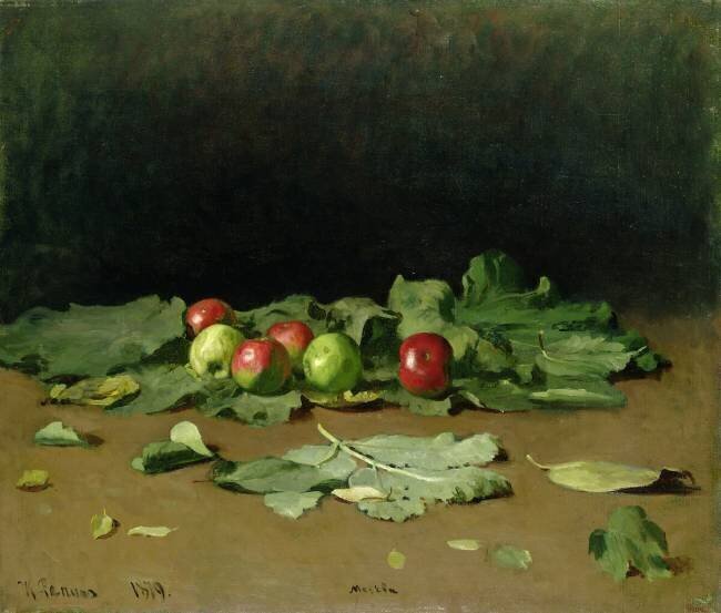 Still Life of Apples and Leaves Ilya Répine