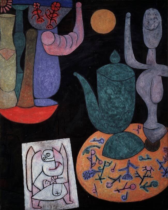 Still Life on black background Paul Klee