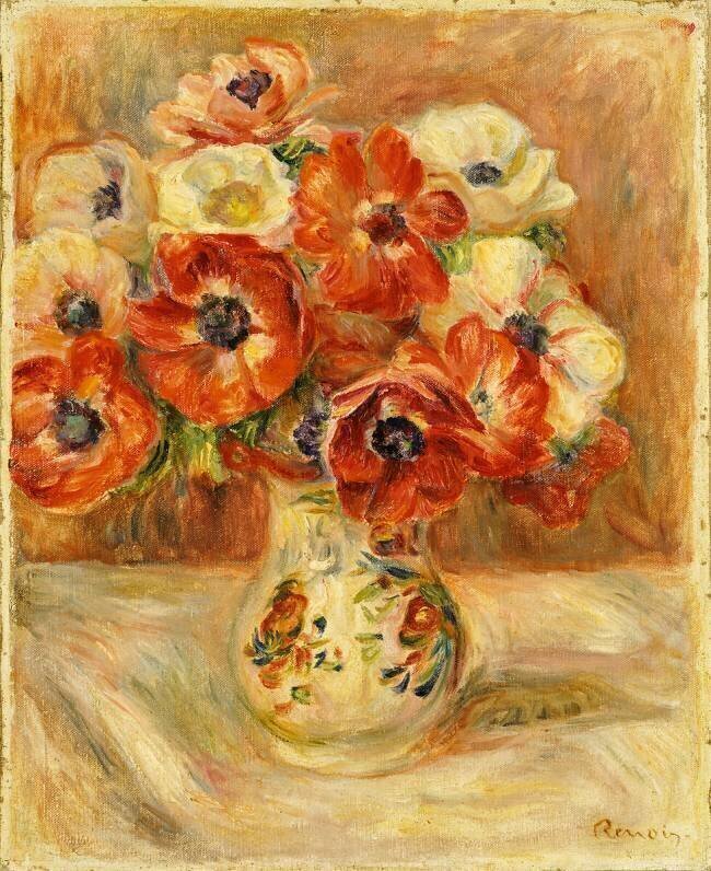 Still Life with Anemones Auguste Renoir