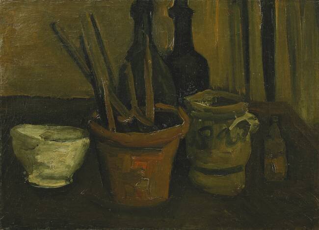 Still Life with Brushes in a Flowerpot Vincent van Gogh
