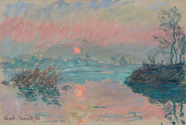 Sunset at Lavacourt Claude Monet