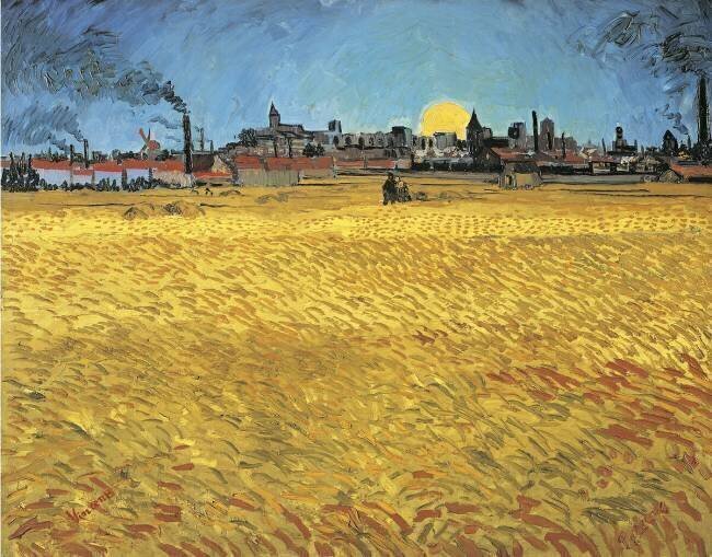 Sunset: Wheat Fields near Arles Vincent van Gogh