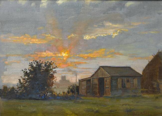 Sunset with a View of Kettering Looking Towards Mr Timpson's Shoe Factory Walter Bonner Gash