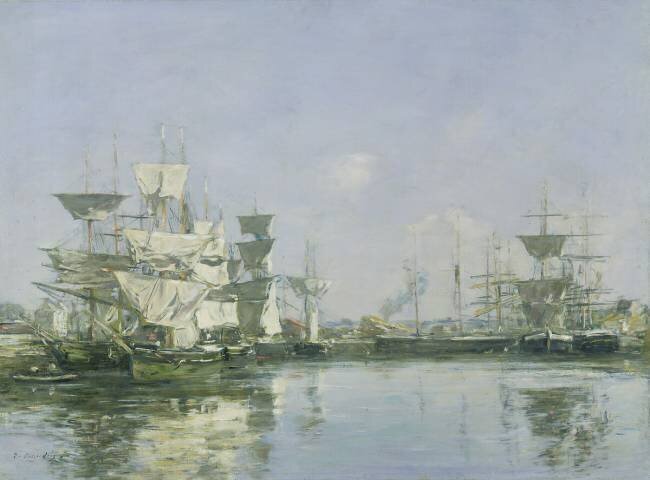 The Basin at Deauville Eugène Boudin