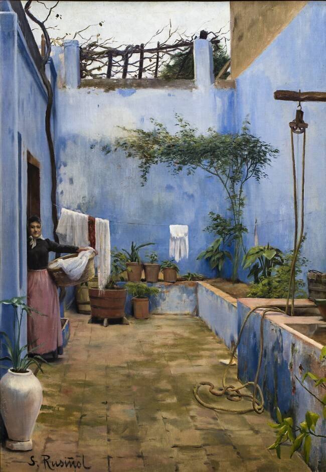 The blue patio Santiago Rusiñol