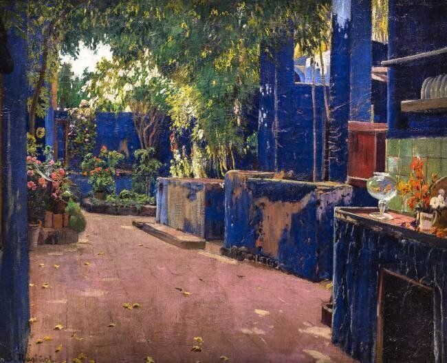 The blue patio Santiago Rusiñol