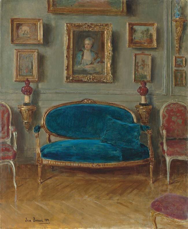 The blue sofa Jean Béraud