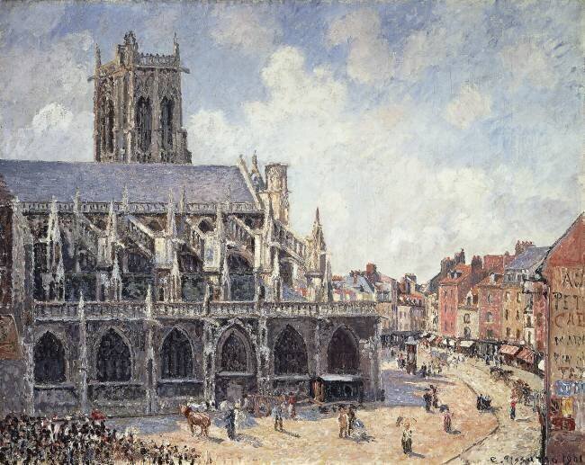 The Church of Saint Jacques in Dieppe in the Morning Sun Camille Pissarro