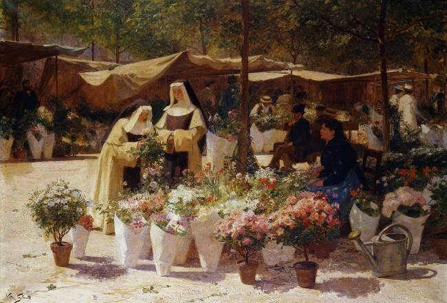 The Flower Market Victor Gabriel Gilbert