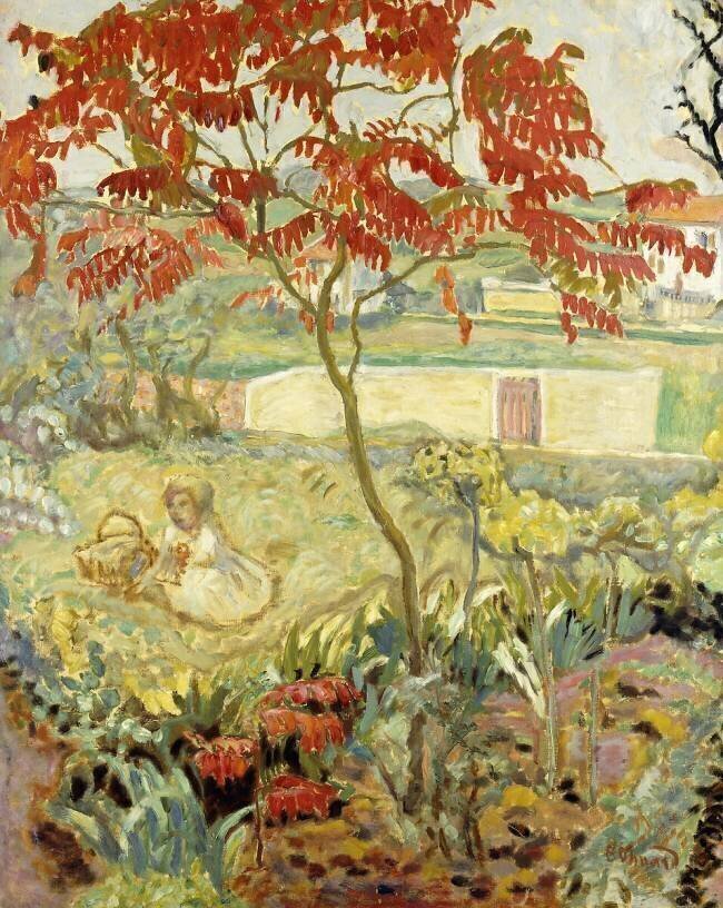 The Garden and the Red Tree Pierre Bonnard