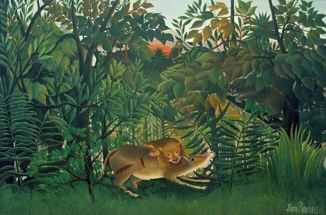 The Hungry Lion Henri Rousseau