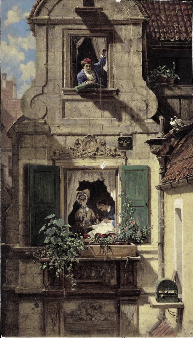 The Intercepted Love Letter Carl Spitzweg
