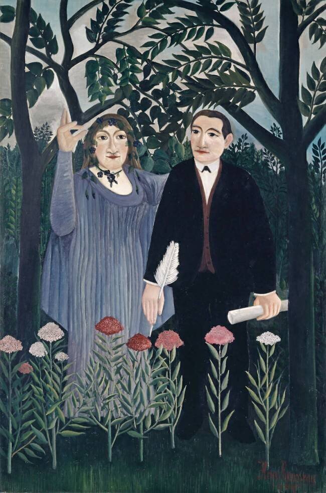 The Muse inspiring the Poet Henri Rousseau