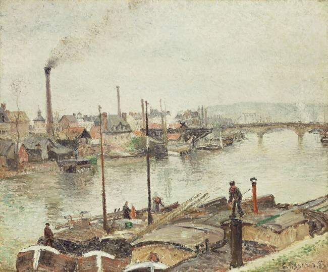 The Port of Rouen Camille Pissarro