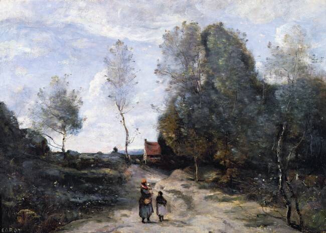 The Road Jean-Baptiste Camille Corot
