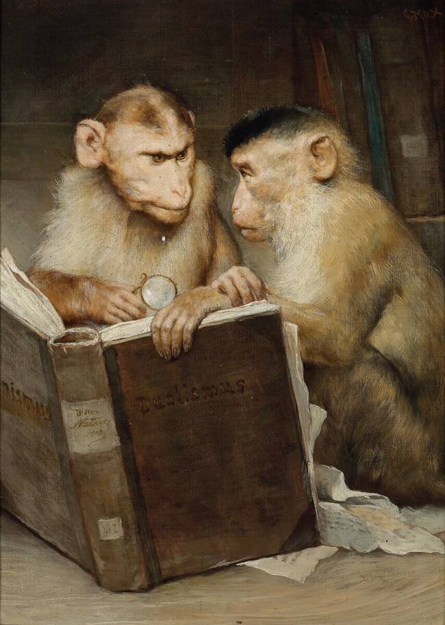 The scholars Gabriel von Max
