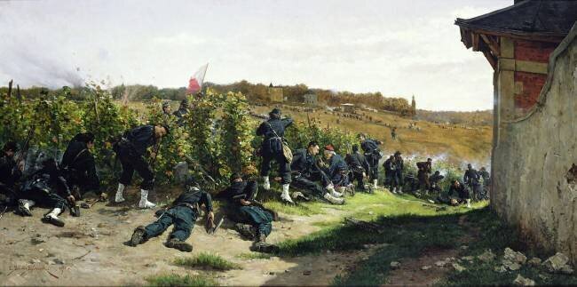 The Tirailleurs de la Seine at the Battle of Rueil-Malmaison Etienne Prosper Berne-Bellecour