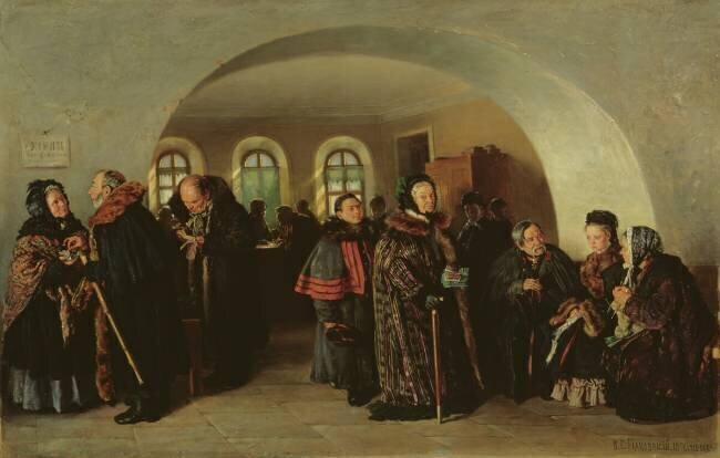 The Treasury at the Pension Day Vladimir Egorovic Makovsky