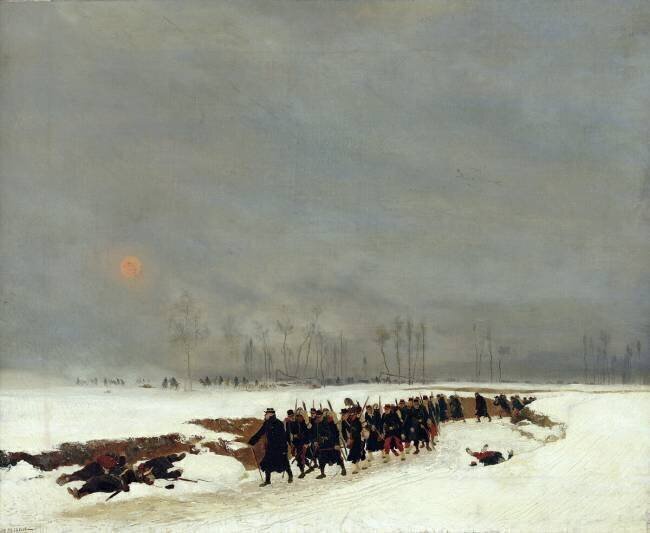 The War of 1870-71: An Infantry Column on their Way to a Raid Edouard Detaille