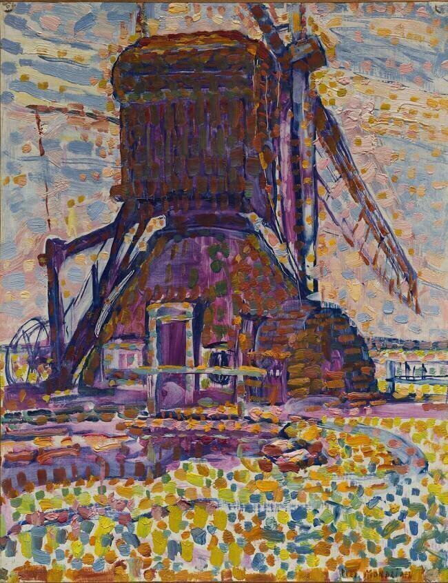 The Winkel Mill, Pointillist Version Piet Mondrian