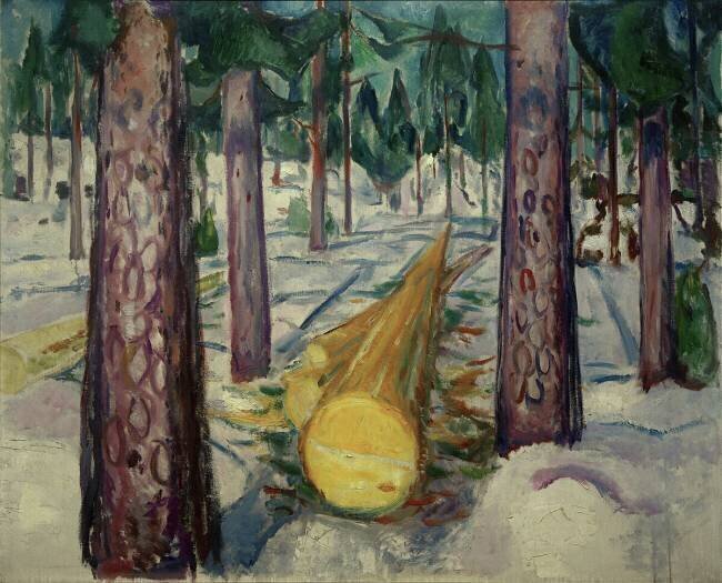 The yellow tree trunk Edvard Munch