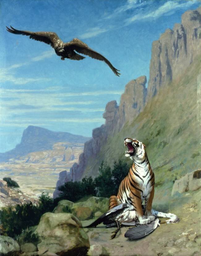 Tiger and Vulture Jean-Léon Gérôme