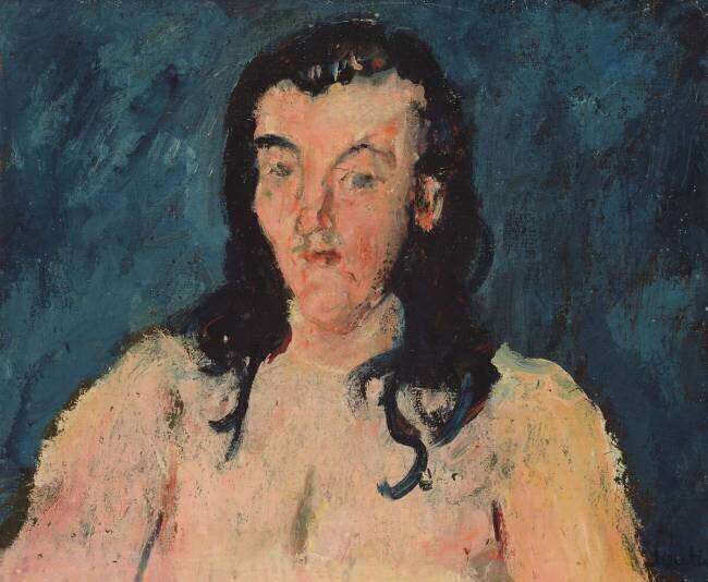 Torso with a Blue Background Chaïm Soutine