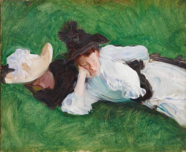Two Girls on a Lawn John Singer Sargent