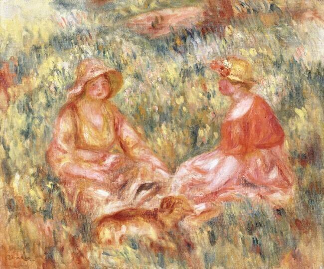 Two Women in the Grass Auguste Renoir
