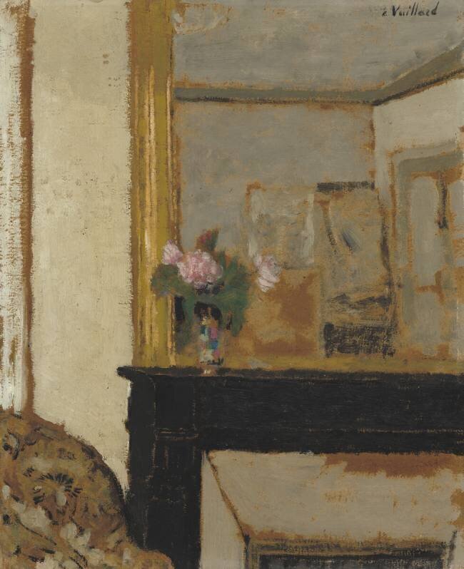 Vase of Flowers on a Mantelpiece Edouard Vuillard