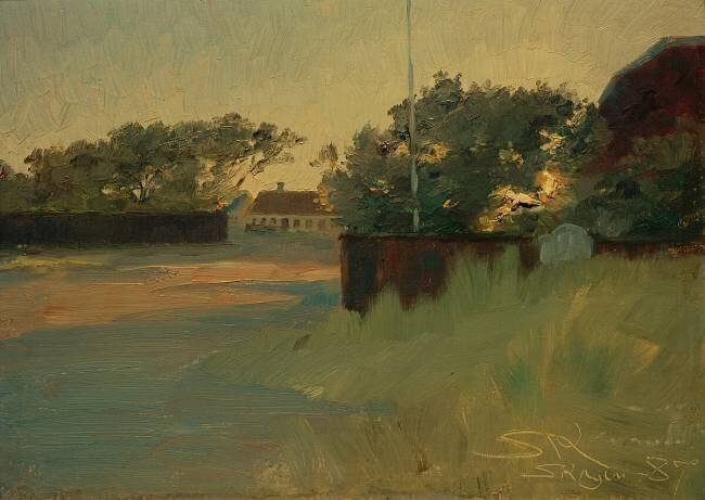 View of Brödnum's garden, Sunset Peder Severin Kröyer