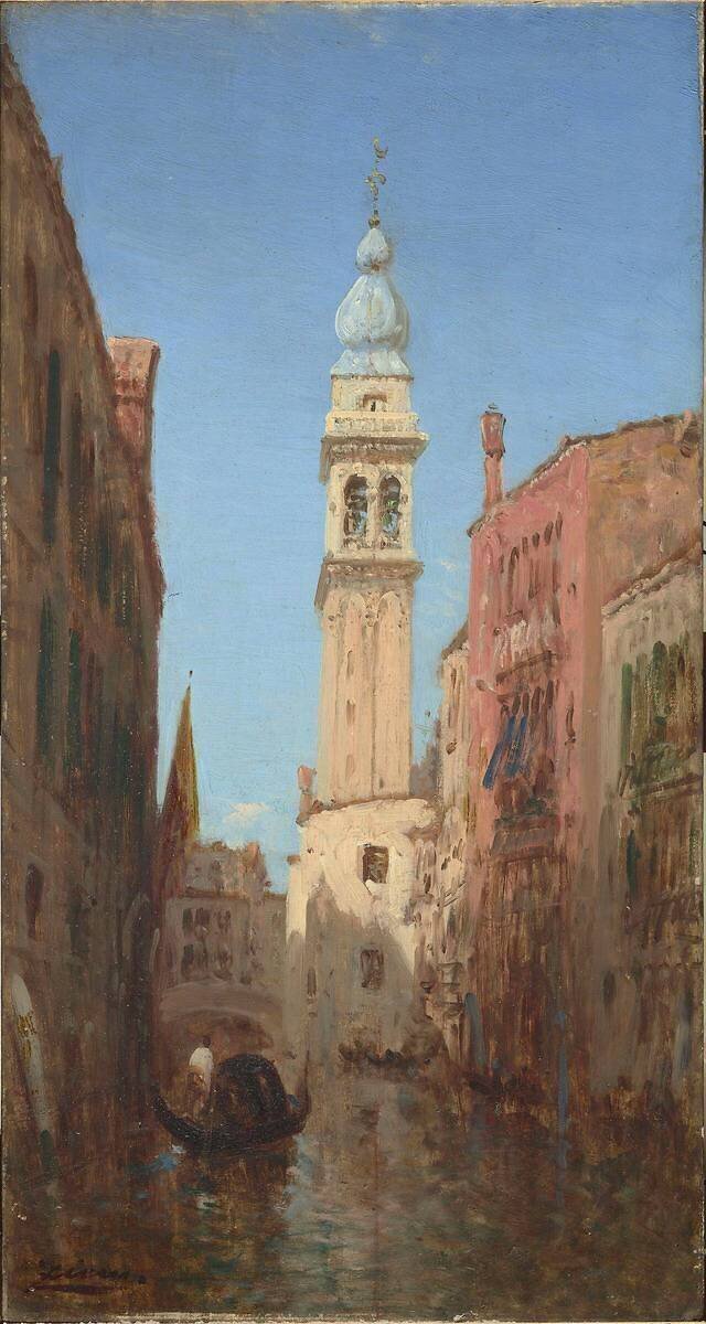Vue d'un canal à Venise Félix Ziem