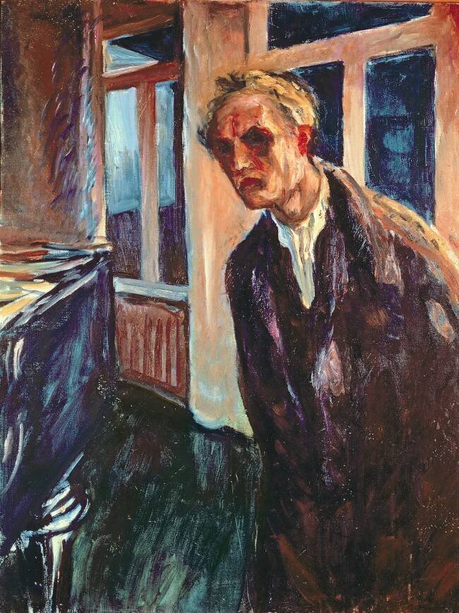 Wanderer by night: self portrait Edvard Munch