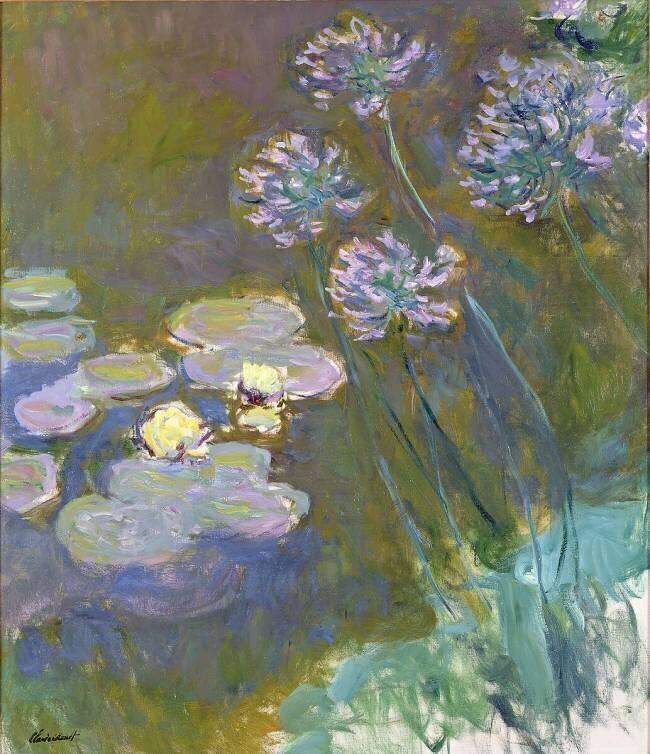 Waterlilies and Agapanthus Claude Monet