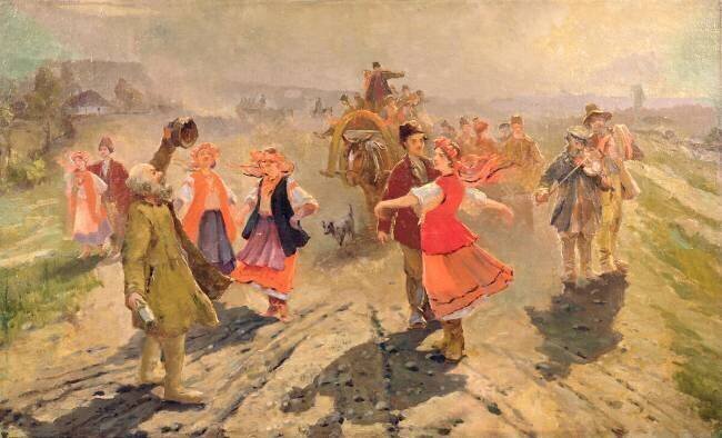 Wedding procession in the Orel region Vladimir Egorovic Makovsky