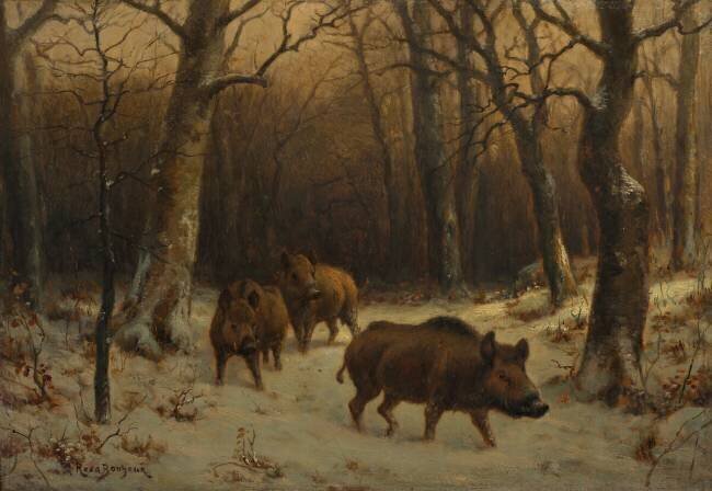 Wild Boars in the Snow Rosa Bonheur