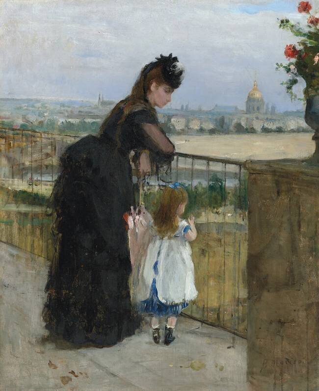 Woman and child on a balcony Berthe Morisot