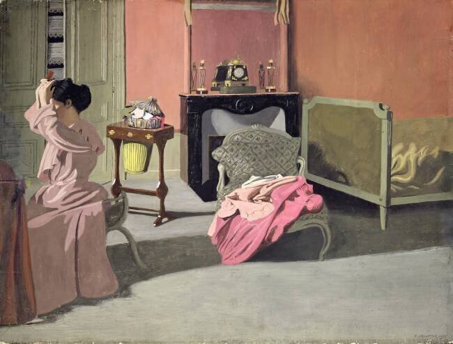 Woman doing her hair Félix Vallotton