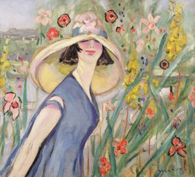 Woman in a Round Hat Jacqueline Marval