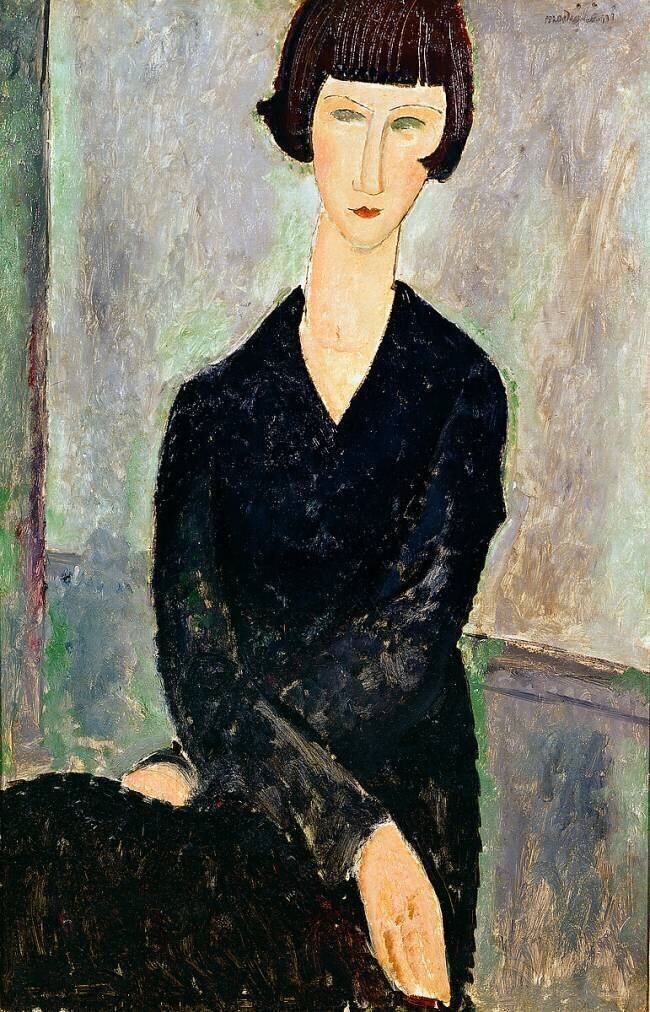 Woman in Black Dress Amedeo Modigliani