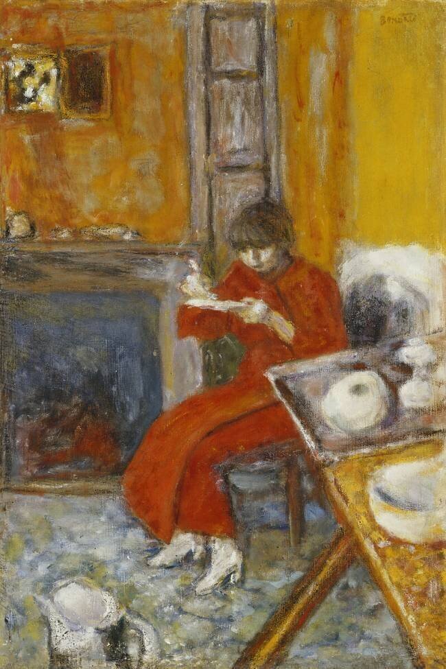 Woman in Red Robe Pierre Bonnard