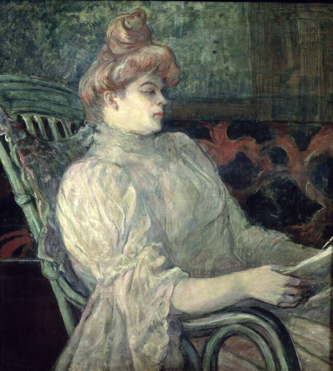 Woman reading Henri de Toulouse-Lautrec