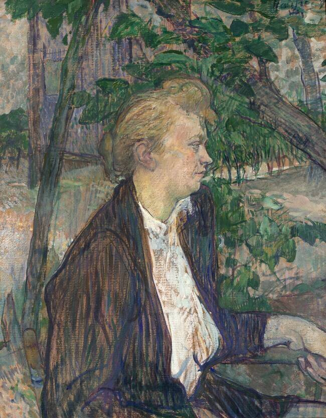 Woman seated in a Garden Henri de Toulouse-Lautrec