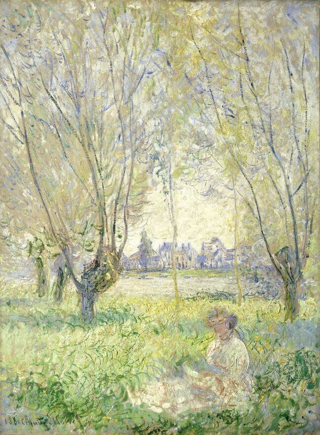 Woman seated under the Willows Claude Monet