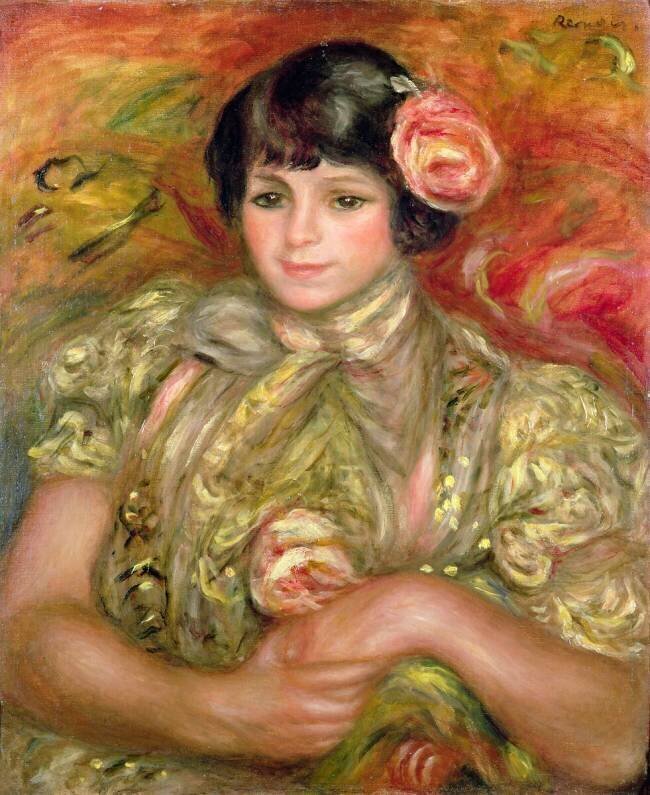 Woman with a Rose Auguste Renoir