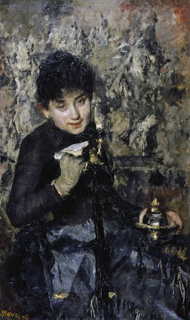Woman with inkwell Antonio Mancini
