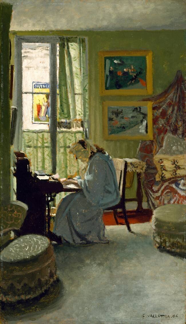Woman Writing in an Interior Félix Vallotton