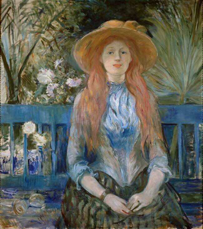 Young girl in a park, 19th century (oil on canvas) Berthe Morisot